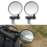 2Pcs Motorcycle Rear Mirror Motorcycle Handlebar End Mirror 22mm for Cafe Racer Black Handle 7/8"Mirrors for Motorcycle