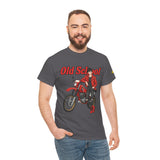 T-Shirt unisex en coton épais - Old School HONDA - Impression face Avant & Épaule gauche