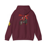 Sweatshirt à capuche unisex - Old School HONDA - Impression face Arrière & Épaule gauche