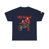 T-Shirt unisex en coton épais - Old School HONDA - Impression face Avant & Épaule gauche
