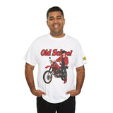 T-Shirt unisex en coton épais - Old School HONDA - Impression face Avant & Épaule gauche