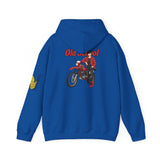 Sweatshirt à capuche unisex - Old School HONDA - Impression face Arrière & Épaule gauche