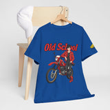 T-Shirt unisex en coton épais - Old School HONDA - Impression face Avant & Épaule gauche