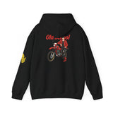 Sweatshirt à capuche unisex - Old School HONDA - Impression face Arrière & Épaule gauche