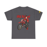 T-Shirt unisex en coton épais - Old School HONDA - Impression face Avant & Épaule gauche