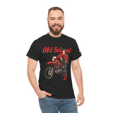 T-Shirt unisex en coton épais - Old School HONDA - Impression face Avant & Épaule gauche