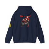 Sweatshirt à capuche unisex - Old School HONDA - Impression face Arrière & Épaule gauche
