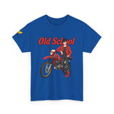 T-Shirt unisex en coton épais - Old School HONDA - Impression faces Avant & Arrière & Épaule droite