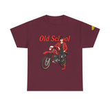 T-Shirt unisex en coton épais - Old School HONDA - Impression face Avant & Épaule gauche