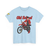 T-Shirt unisex en coton épais - Old School HONDA - Impression faces Avant & Arrière & Épaule droite