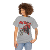 T-Shirt unisex en coton épais - Old School HONDA - Impression faces Avant & Arrière & Épaule droite