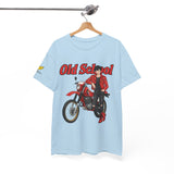 T-Shirt unisex en coton épais - Old School HONDA - Impression faces Avant & Arrière & Épaule droite