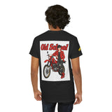 T-Shirt unisex en coton épais - Old School HONDA - Impression faces Avant & Arrière & Épaule droite