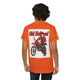 T-Shirt unisex en coton épais - Old School HONDA - Impression faces Avant & Arrière & Épaule droite