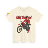 T-Shirt unisex en coton épais - Old School HONDA - Impression faces Avant & Arrière & Épaule droite