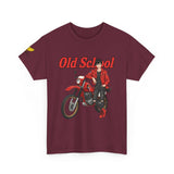 T-Shirt unisex en coton épais - Old School HONDA - Impression faces Avant & Arrière & Épaule droite