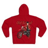 Sweatshirt unisex à capuche & Fermeture éclair - Old School HONDA - Impression face Arrière