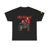 T-Shirt unisex en coton épais - Old School HONDA - Impression face Avant & Épaule gauche