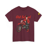 T-Shirt unisex en coton épais - Old School HONDA - Impression face Avant & Épaule gauche