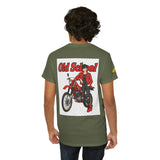 T-Shirt unisex en coton épais - Old School HONDA - Impression faces Avant & Arrière & Épaule droite