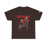 T-Shirt unisex en coton épais - Old School HONDA - Impression face Avant & Épaule gauche