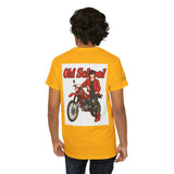 T-Shirt unisex en coton épais - Old School HONDA - Impression faces Avant & Arrière & Épaule droite