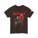 T-Shirt unisex en coton épais - Old School HONDA - Impression face Avant & Épaule gauche