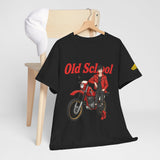 T-Shirt unisex en coton épais - Old School HONDA - Impression face Avant & Épaule gauche