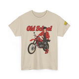 T-Shirt unisex en coton épais - Old School HONDA - Impression face Avant & Épaule gauche