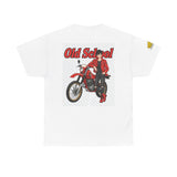 T-Shirt unisex en coton épais - Old School HONDA - Impression faces Avant & Arrière & Épaule droite
