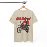 T-Shirt unisex en coton épais - Old School HONDA - Impression faces Avant & Arrière & Épaule droite