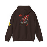 Sweatshirt à capuche unisex - Old School HONDA - Impression face Arrière & Épaule gauche