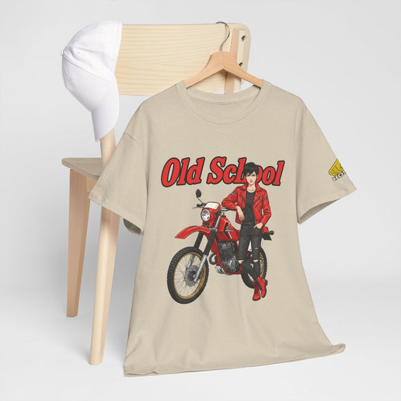 T-Shirt unisex en coton épais - Old School HONDA - Impression face Avant & Épaule gauche