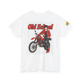 T-Shirt unisex en coton épais - Old School HONDA - Impression faces Avant & Arrière & Épaule droite