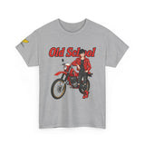 T-Shirt unisex en coton épais - Old School HONDA - Impression faces Avant & Arrière & Épaule droite