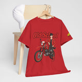 T-Shirt unisex en coton épais - Old School HONDA - Impression face Avant & Épaule gauche
