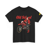 T-Shirt unisex en coton épais - Old School HONDA - Impression face Avant & Épaule gauche