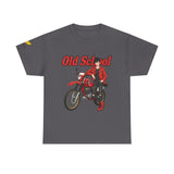 T-Shirt unisex en coton épais - Old School HONDA - Impression faces Avant & Arrière & Épaule droite