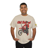 T-Shirt unisex en coton épais - Old School HONDA - Impression face Avant & Épaule gauche
