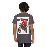 T-Shirt unisex en coton épais - Old School HONDA - Impression faces Avant & Arrière & Épaule droite