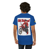 T-Shirt unisex en coton épais - Old School HONDA - Impression faces Avant & Arrière & Épaule droite