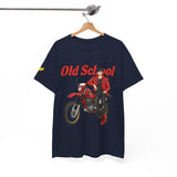 T-Shirt unisex en coton épais - Old School HONDA - Impression faces Avant & Arrière & Épaule droite