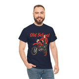 T-Shirt unisex en coton épais - Old School HONDA - Impression face Avant & Épaule gauche