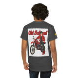 T-Shirt unisex en coton épais - Old School HONDA - Impression faces Avant & Arrière & Épaule droite