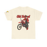 T-Shirt unisex en coton épais - Old School HONDA - Impression faces Avant & Arrière & Épaule droite