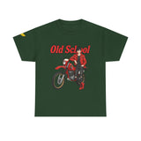 T-Shirt unisex en coton épais - Old School HONDA - Impression faces Avant & Arrière & Épaule droite