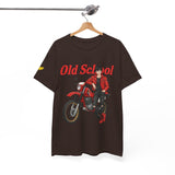 T-Shirt unisex en coton épais - Old School HONDA - Impression faces Avant & Arrière & Épaule droite
