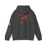 Sweatshirt à capuche unisex - Old School HONDA - Impression face Arrière & Épaule gauche