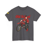 T-Shirt unisex en coton épais - Old School HONDA - Impression faces Avant & Arrière & Épaule droite