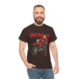 T-Shirt unisex en coton épais - Old School HONDA - Impression face Avant & Épaule gauche